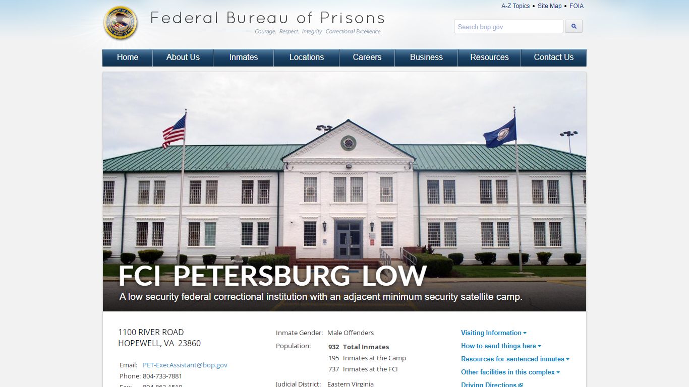 FCI Petersburg Low - Federal Bureau of Prisons